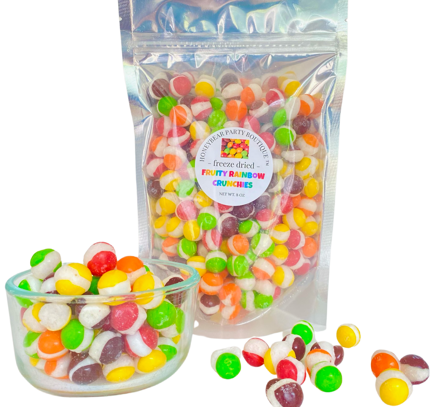 Freeze Dried Fruity Rainbow Crunchies - Freeze Dried Frittles Candies - Freeze Dried Candy Pieces