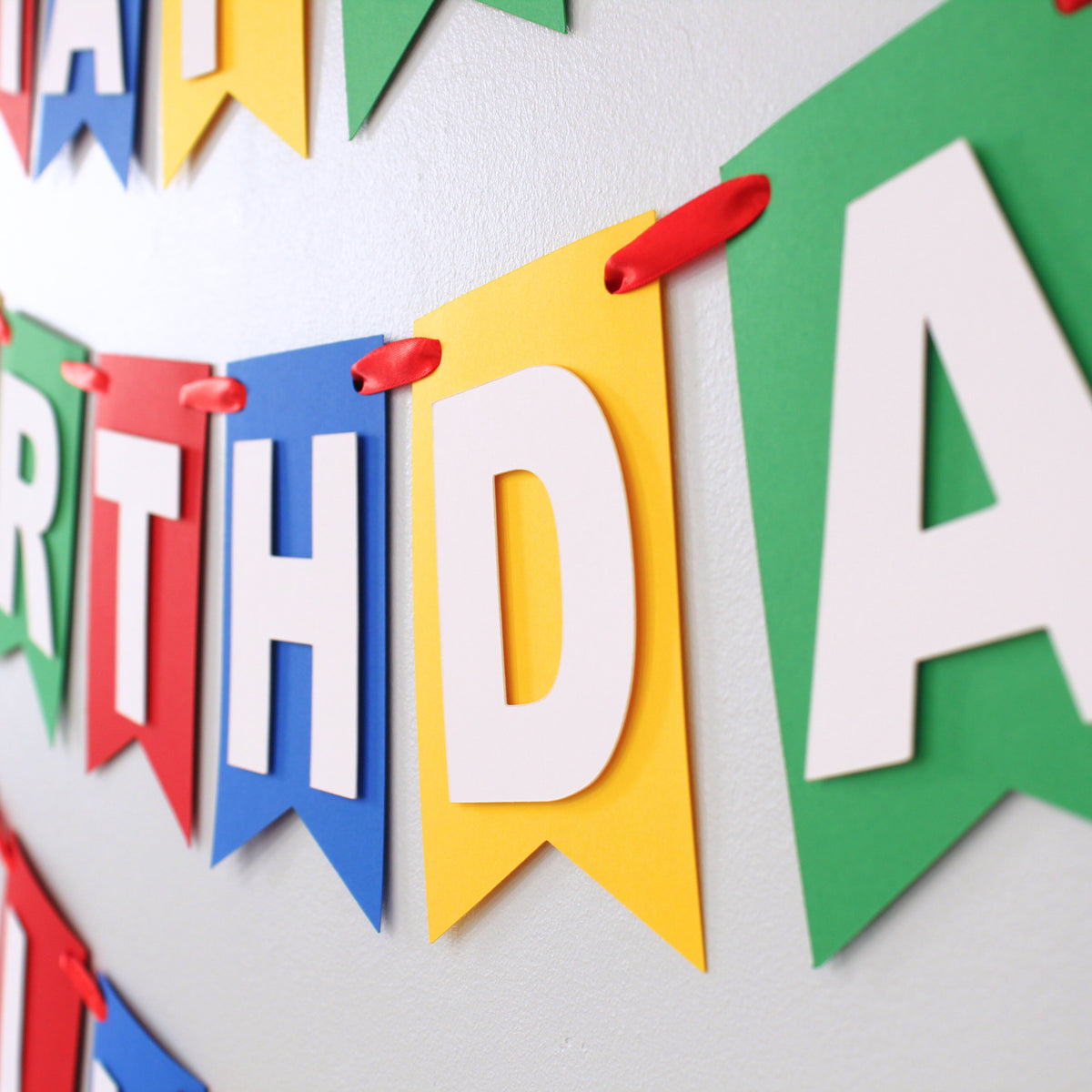 Train Happy Birthday Banner – Railroad Theme Party Decor